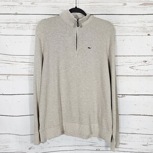 Vineyard Vines | Mens Tan Knit Quarter Zip Pullover